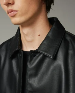 Highsnobiety HS05 Leather Shirt Jacket- Outerwear