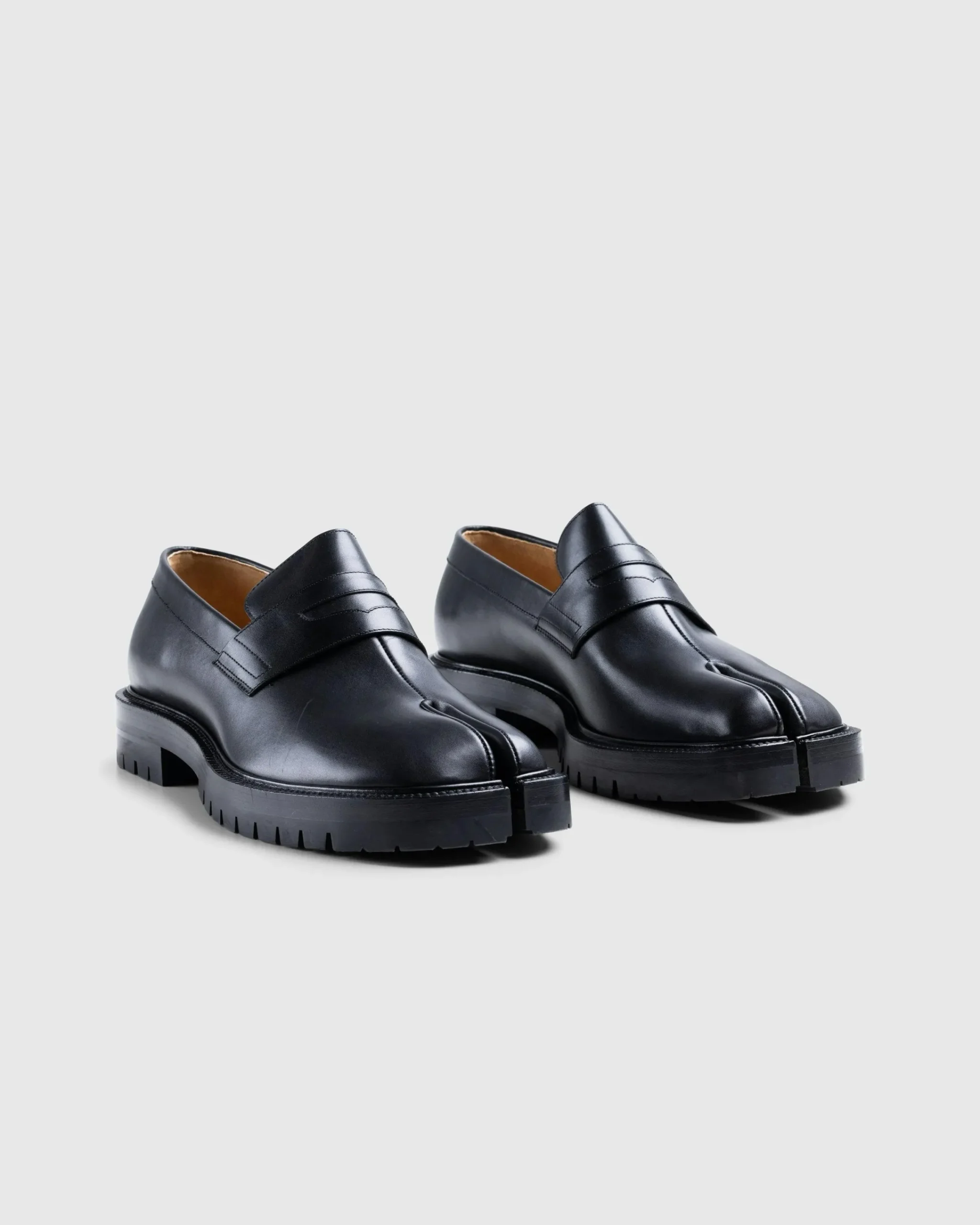 Maison Margiela Leather Tabi Mocassin Black- Shoes