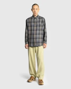 Auralee Light Wool Max Gabardine Two-Tuck Slacks Light Khaki- Pants