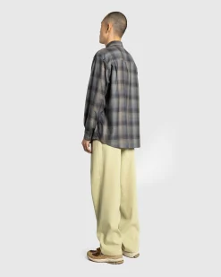 Auralee Light Wool Max Gabardine Two-Tuck Slacks Light Khaki- Pants