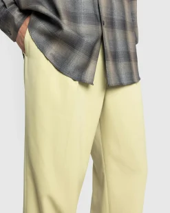 Auralee Light Wool Max Gabardine Two-Tuck Slacks Light Khaki- Pants
