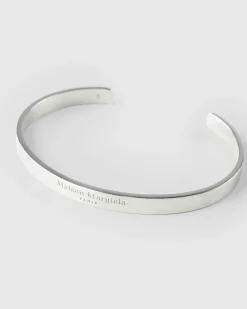 Maison Margiela Logo Cuff Bracelet Silver- Jewelry