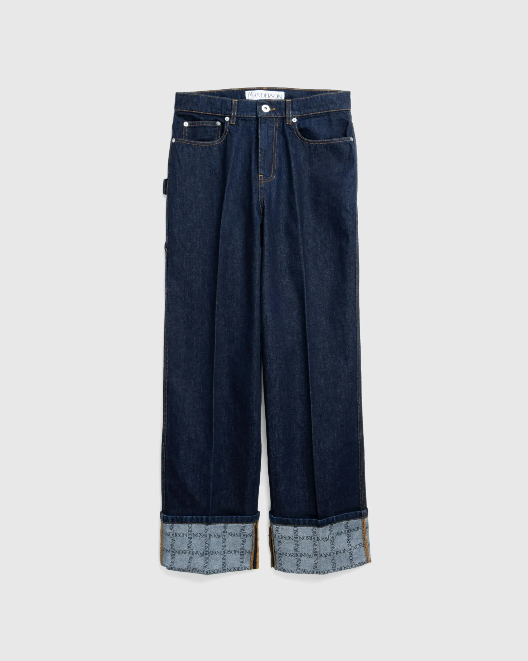 J.W. Anderson Logo Grid Turn Up Workwear Jeans- Pants