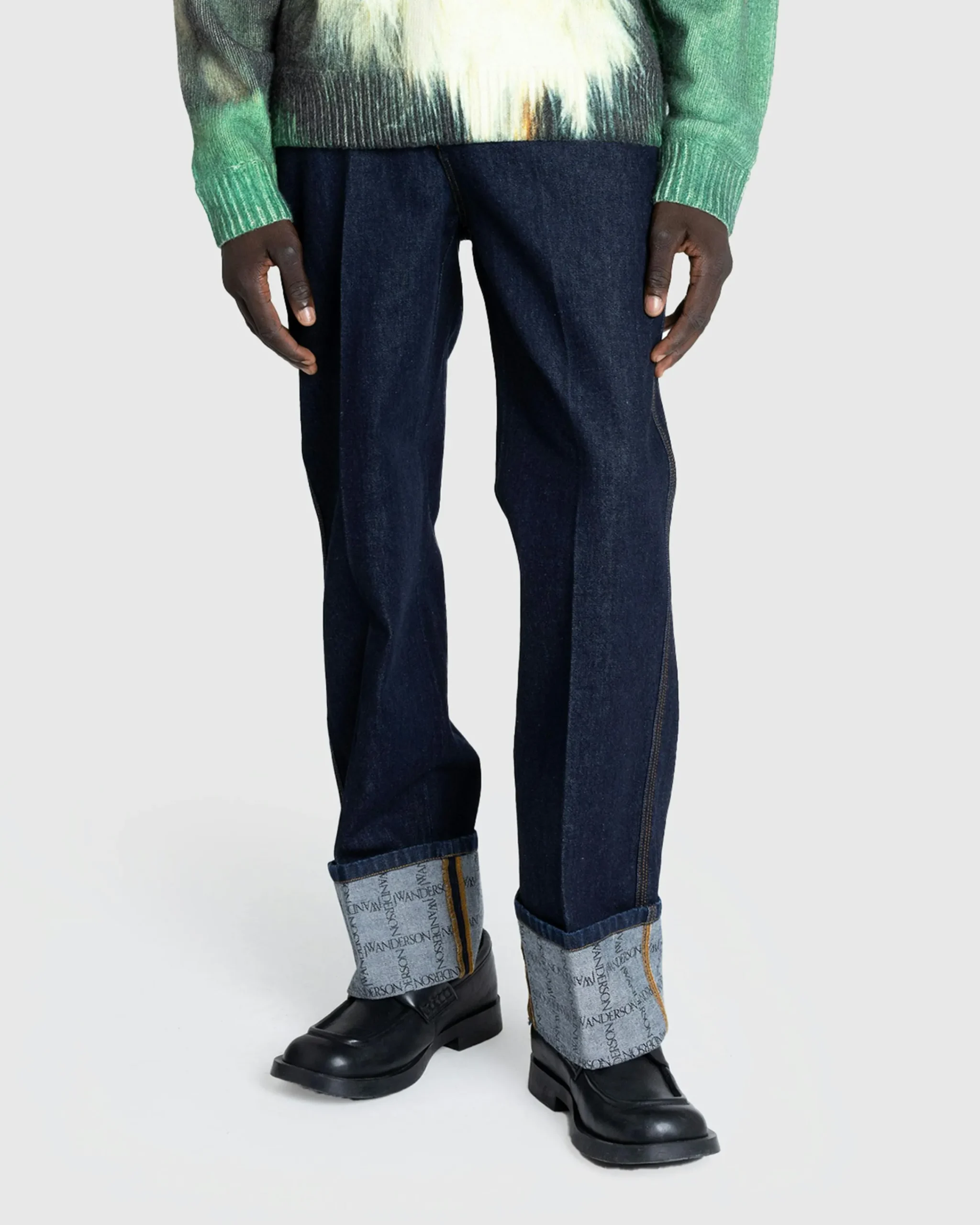 J.W. Anderson Logo Grid Turn Up Workwear Jeans- Pants