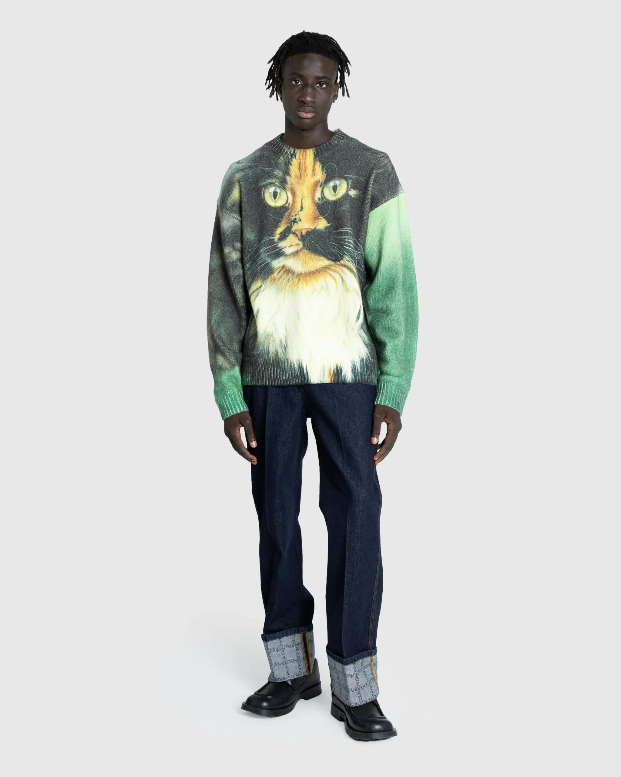 J.W. Anderson Logo Grid Turn Up Workwear Jeans- Pants