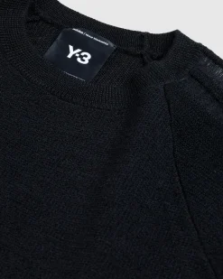 Y-3 Logo Knit Crew Sweatshirt- Knitwear