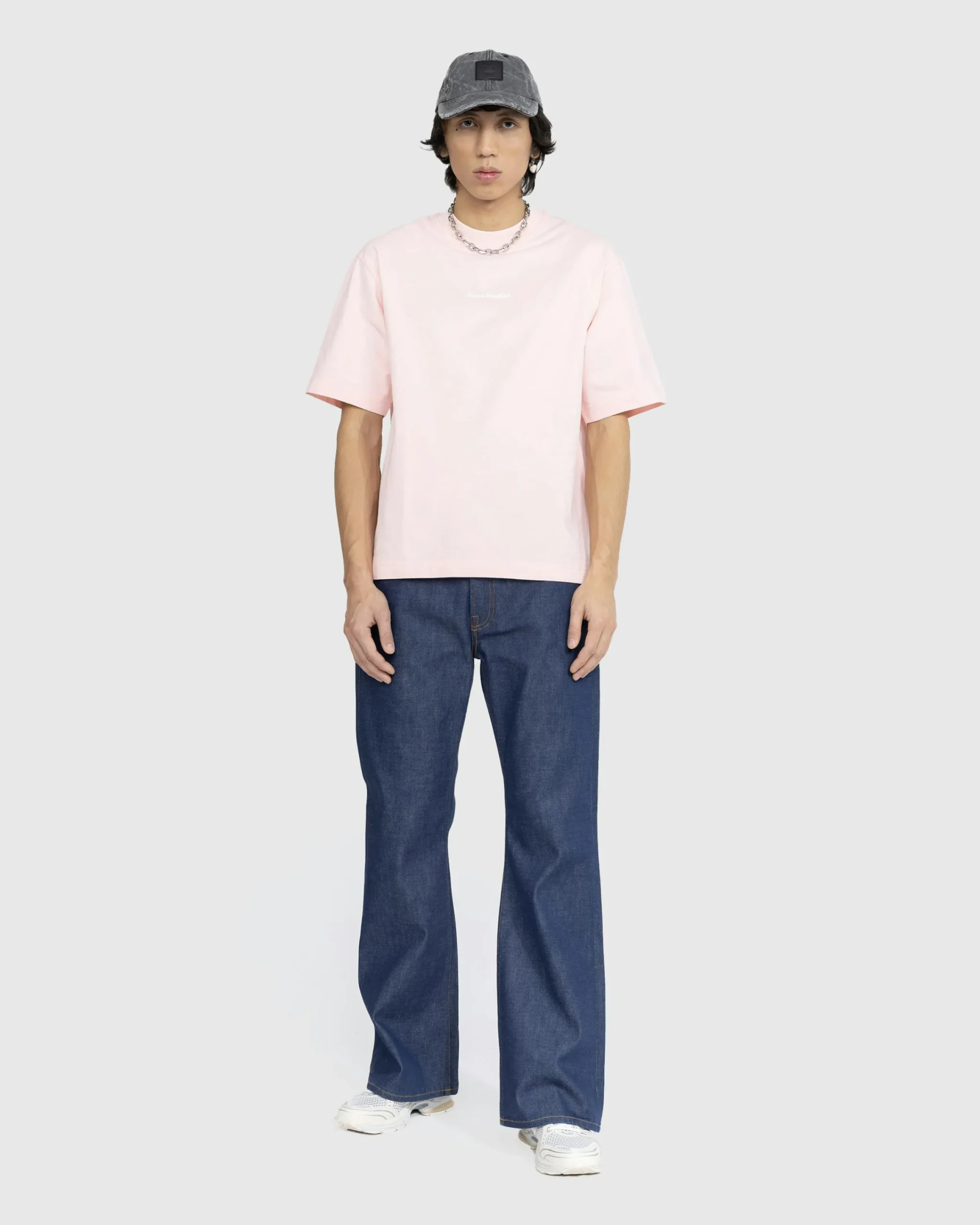 Acne Studios Logo T-Shirt Pale Pink- Tops