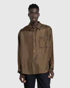 Lemaire Loose Shirt Dark Tobacco- Shirts
