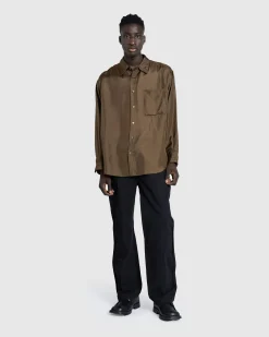 Lemaire Loose Shirt Dark Tobacco- Shirts