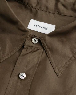 Lemaire Loose Shirt Dark Tobacco- Shirts