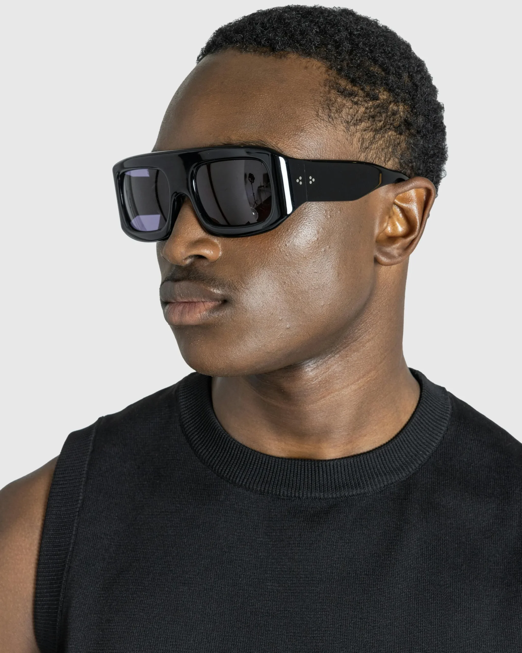 Port Tanger Mauretania Black Acetate/Rif Blue Lens- Sunglasses