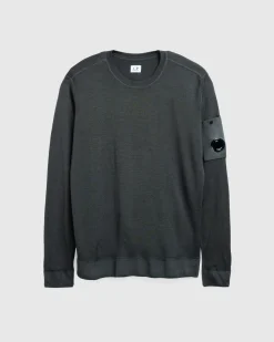 C.P. Company Merino Wool Fast Dyed Crewneck Knit Grape Leaf- Knitwear