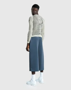 Jean Paul Gaultier Mesh Long-Sleeve Top Printed Pull Je T'Aime Light Beige/Black- Tops