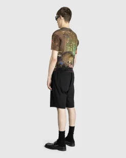 Jean Paul Gaultier Mesh Oversized Tee Printed "City"- Tops