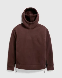 C.P. Company Metropolis Series Bonded Polar Fleece Mixed Hoodie Rum Raisin- Sweats