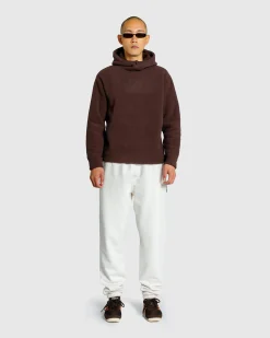 C.P. Company Metropolis Series Bonded Polar Fleece Mixed Hoodie Rum Raisin- Sweats