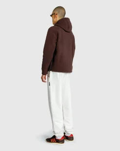 C.P. Company Metropolis Series Bonded Polar Fleece Mixed Hoodie Rum Raisin- Sweats
