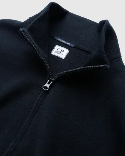 C.P. Company Metropolis Series Extra Fine Merino Wool Zip Cardigan- Knitwear