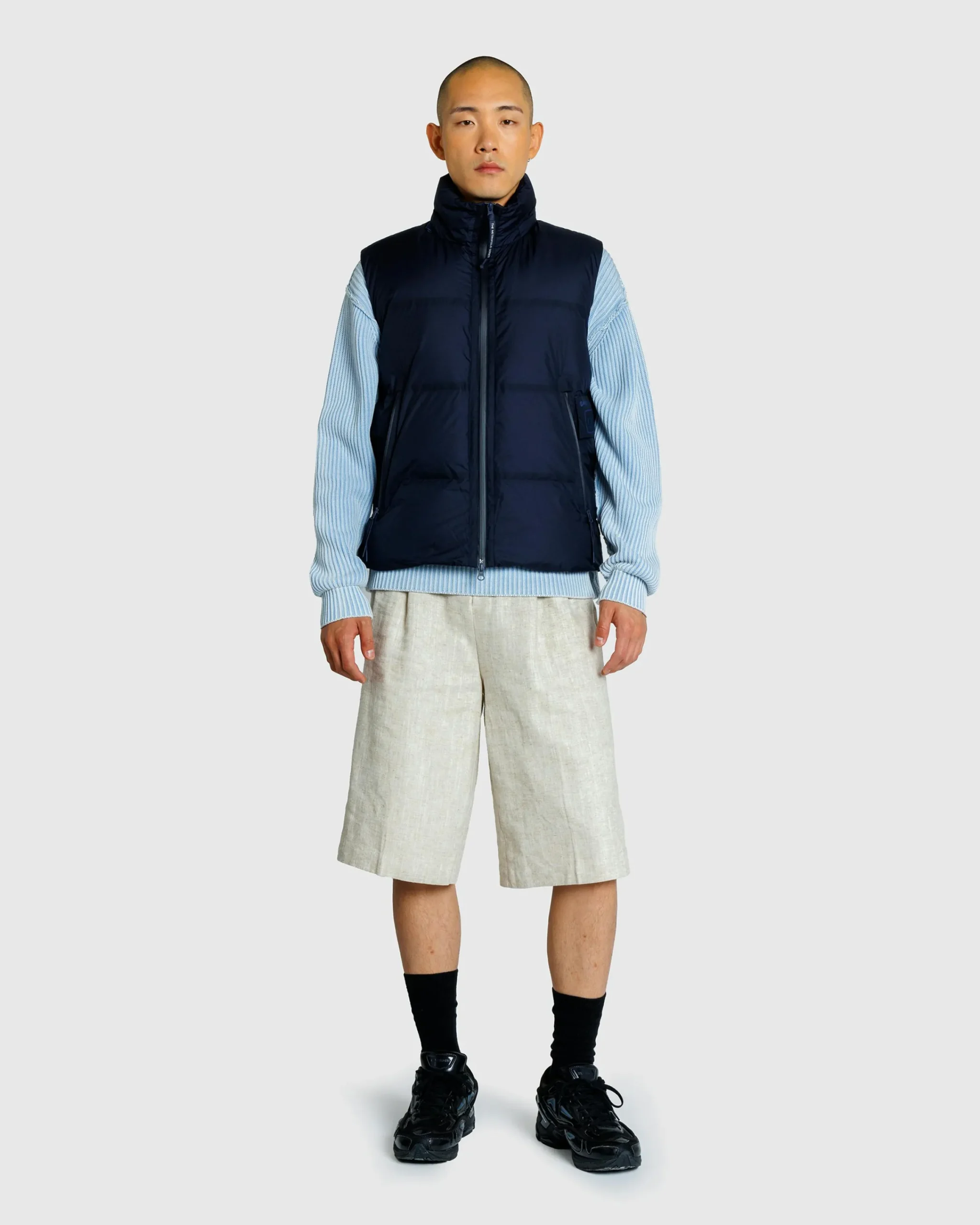 C.P. Company Metropolis Series Pertex Hooded Down Vest Sky Captain- Outerwear