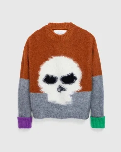 ERL Mohair Skull Intarsia Sweater Knit- Knitwear