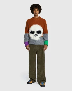 ERL Mohair Skull Intarsia Sweater Knit- Knitwear