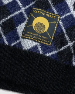 Marine Serre Moon Argyle Knit Vest- Knitwear
