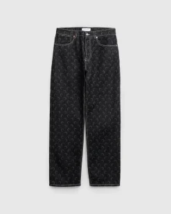 Marine Serre Moon Laser Denim Straight Jeans- Pants