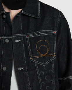 Marine Serre Moon Laser Denim Trucker Jacket- Outerwear