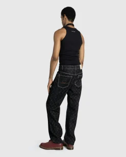 Marine Serre Moon Logo Ribbed Jersey Tank Top- Tops