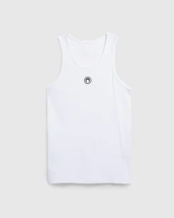 Marine Serre Moon Logo Ribbed Jersey Tank Top- Tops