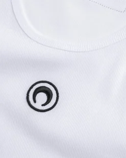 Marine Serre Moon Logo Ribbed Jersey Tank Top- Tops