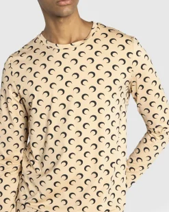 Marine Serre Moon Printed Jersey Second Skin Regular Top- Tops