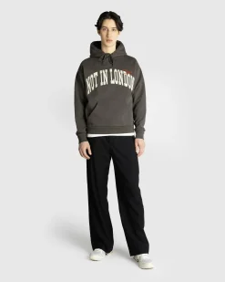 Highsnobiety Not In London Fleece Hoodie Dark Gray- Sweats