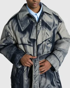 Jean Paul Gaultier Nylon Padded Trench Printed "Trompe-l'œil Trench"- Outerwear