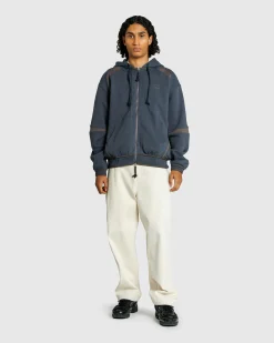 San San Gear Oblique Hoodie Zip-Up Midnight Blue- Sweats
