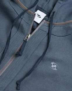 San San Gear Oblique Hoodie Zip-Up Midnight Blue- Sweats