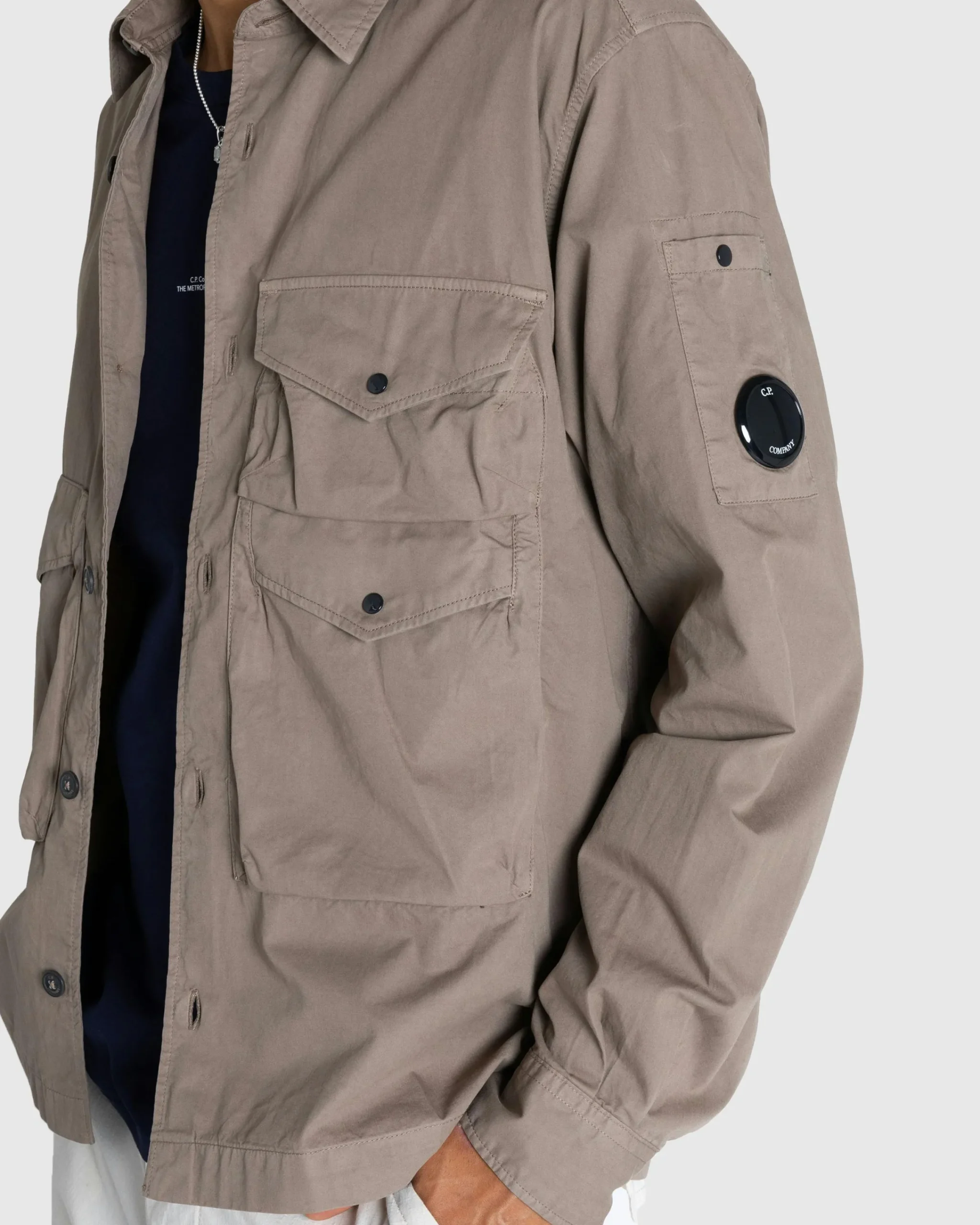 C.P. Company Organic Gabardine Buttoned Utility Overshirt- Shirts