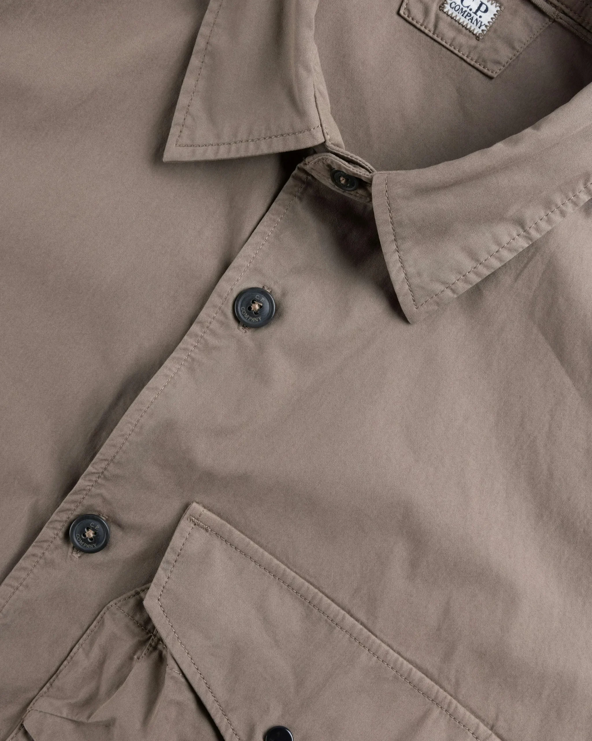 C.P. Company Organic Gabardine Buttoned Utility Overshirt- Shirts