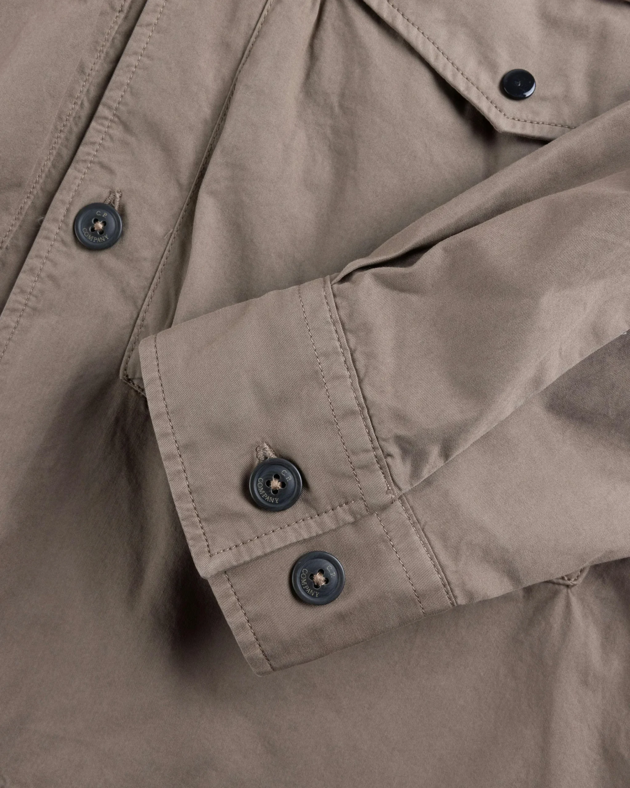 C.P. Company Organic Gabardine Buttoned Utility Overshirt- Shirts