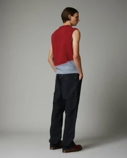 Highsnobiety HS05 Oxford Canvas Carpenter Trousers Navy- Pants