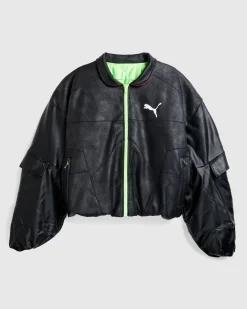 Puma Pleather Jacket Black- Outerwear