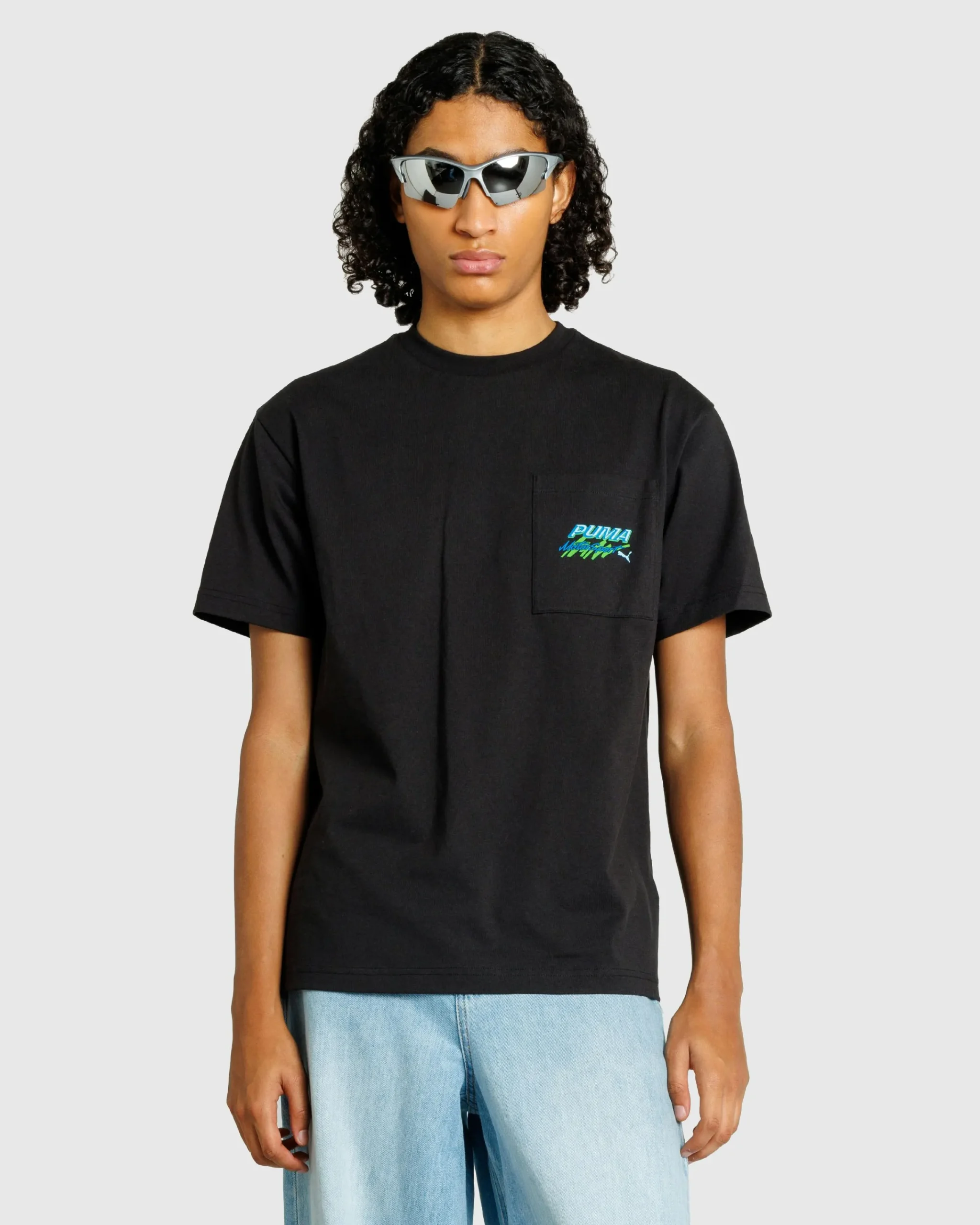 Puma Pocket T-Shirt Black- Tops