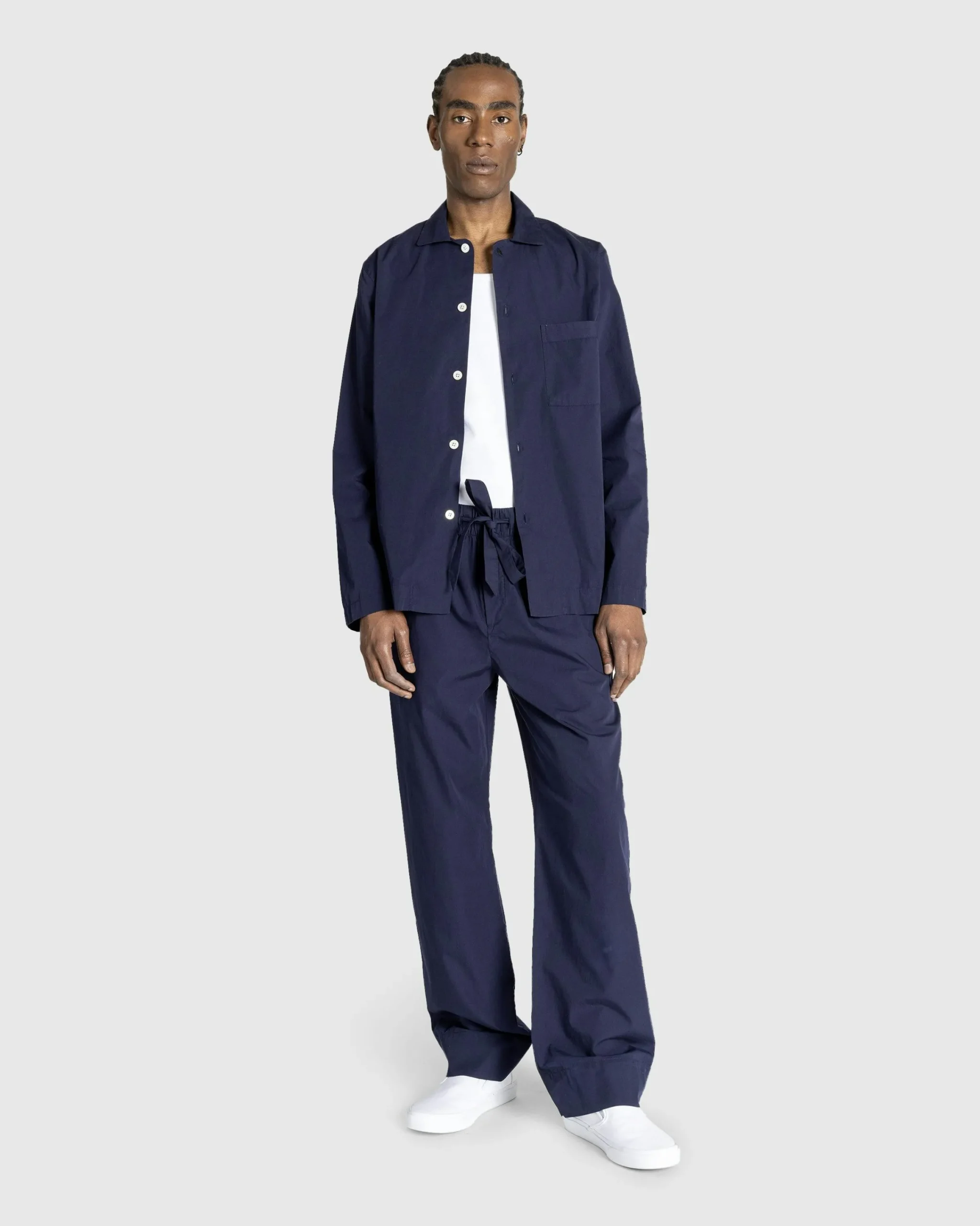 Tekla Poplin Pyjamas Pants True Navy- Underwear And Loungewear