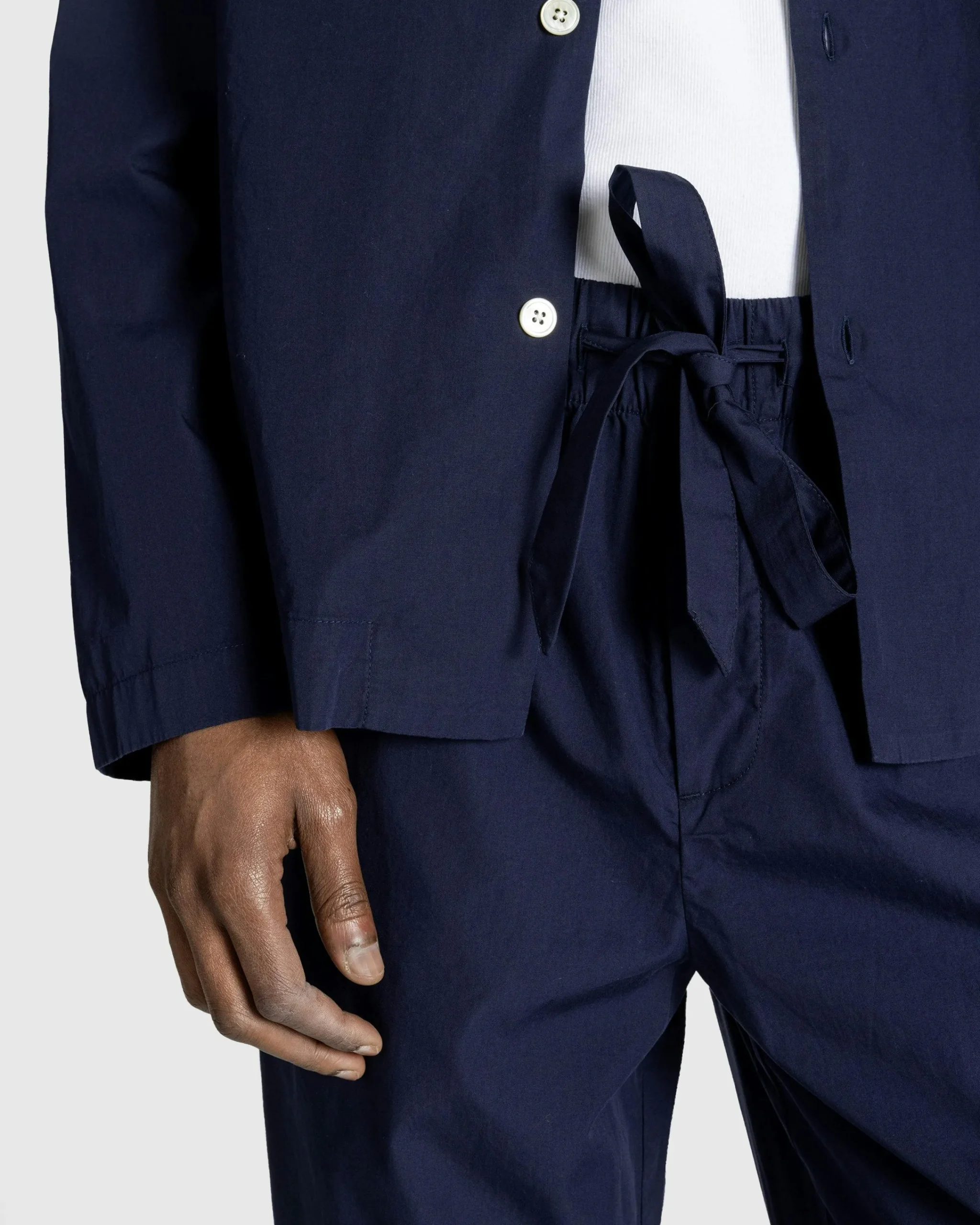 Tekla Poplin Pyjamas Pants True Navy- Underwear And Loungewear
