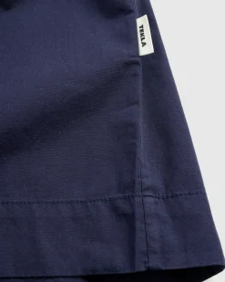 Tekla Poplin Pyjamas Shirt True Navy- Underwear And Loungewear