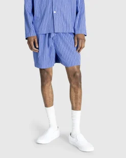 Tekla Poplin Pyjamas Shorts Boro Stripes- Underwear And Loungewear