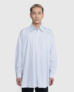 Our Legacy Popover Shirt Blue Stripe- Shirts