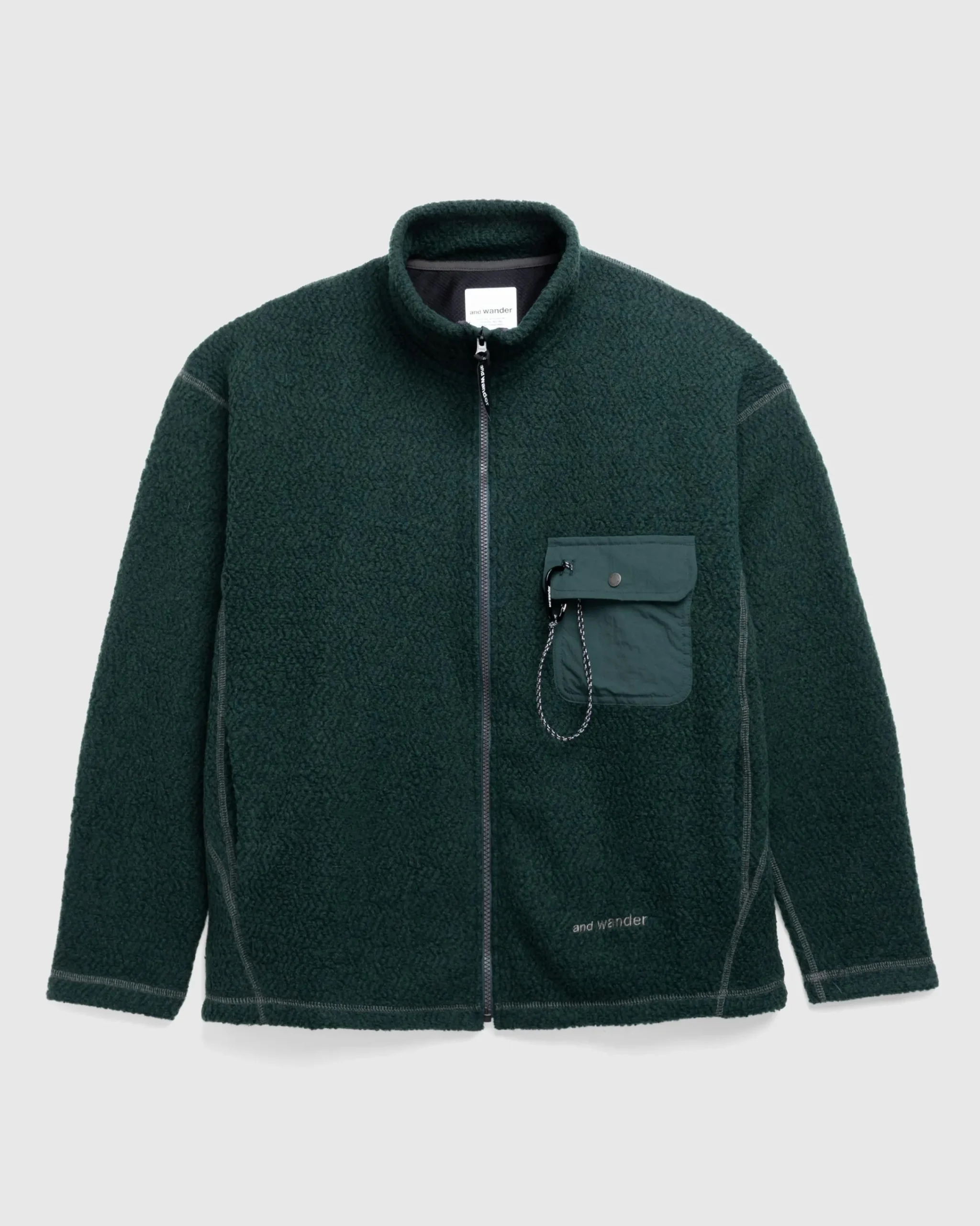 And Wander Re Wool JQ Stand Zip- Outerwear