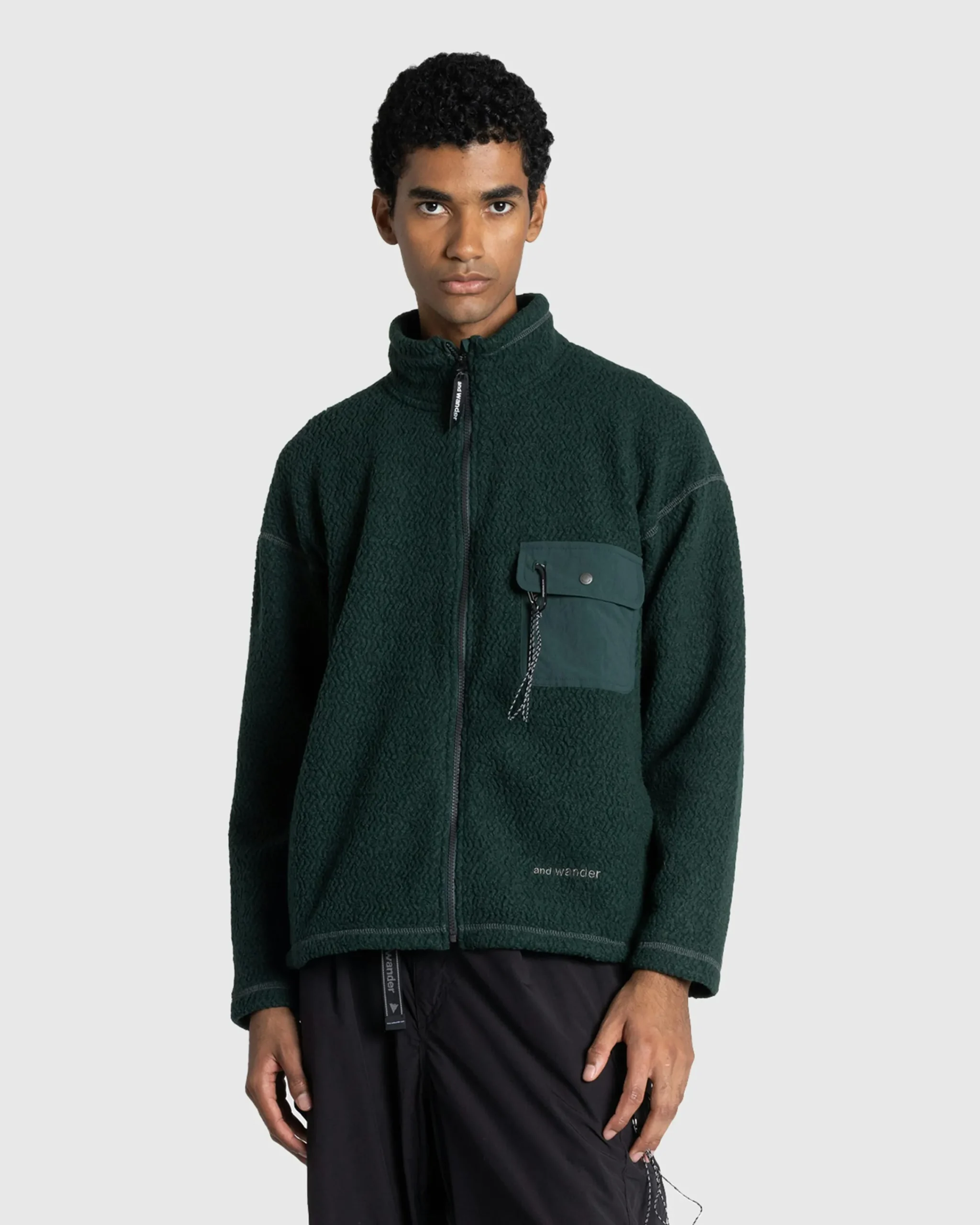 And Wander Re Wool JQ Stand Zip- Outerwear