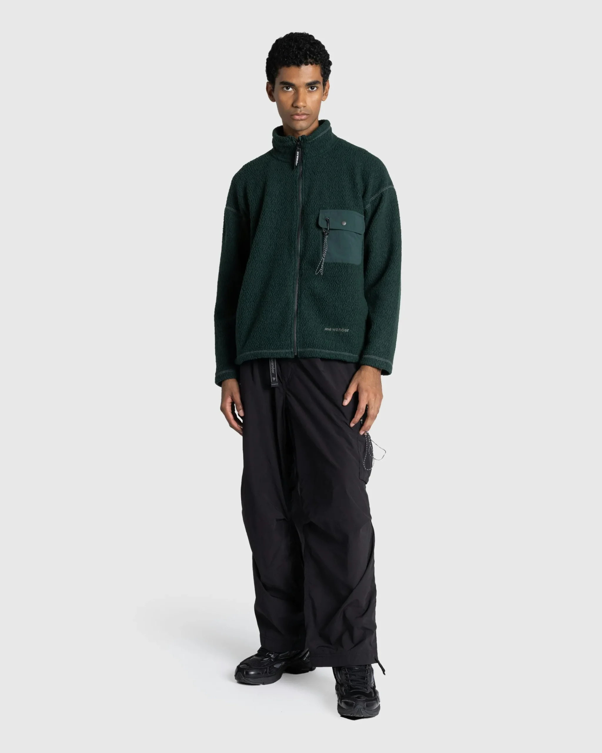 And Wander Re Wool JQ Stand Zip- Outerwear